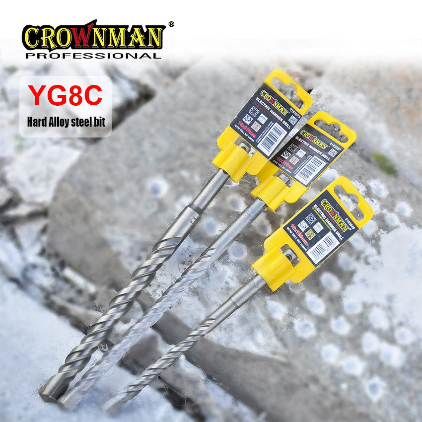 CROWNMAN Alloy Steel Plus Shank Electric Hammer Drill For Concrete