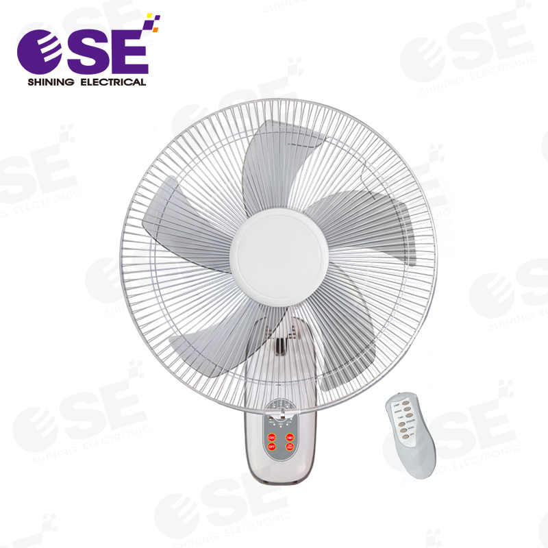 Button action line grill 16 inch wall fan with remote control