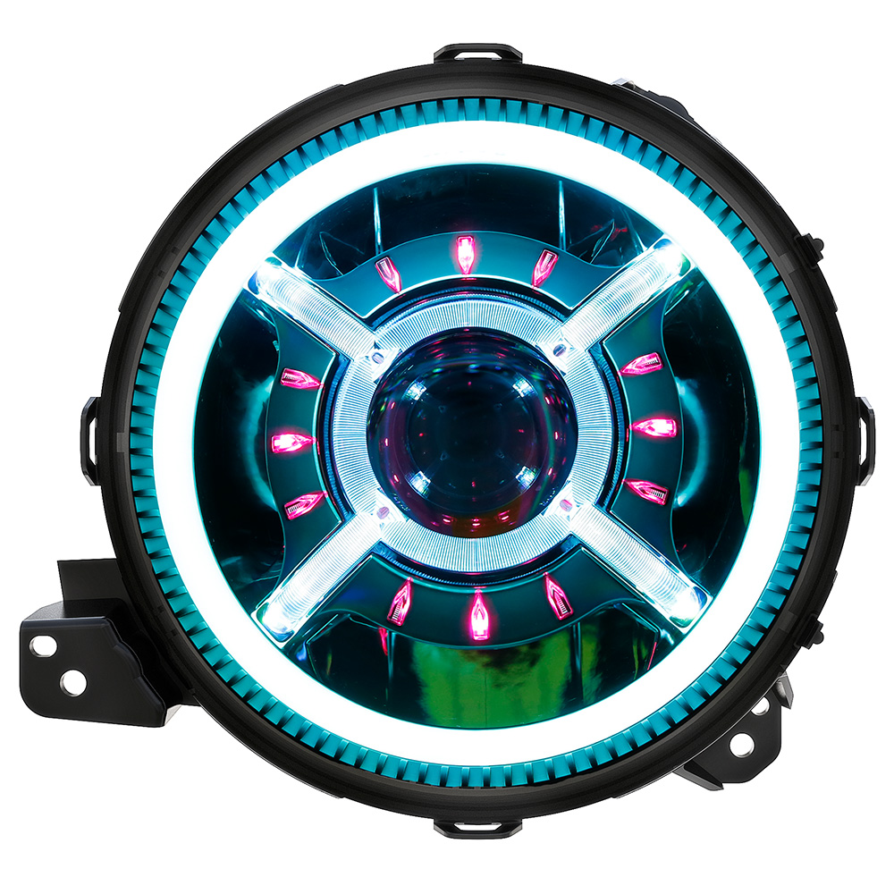 RGB 9 Inch Led Headlight Control by Phone APP for Jeep Wrangler JL JT 2018 2019 2020