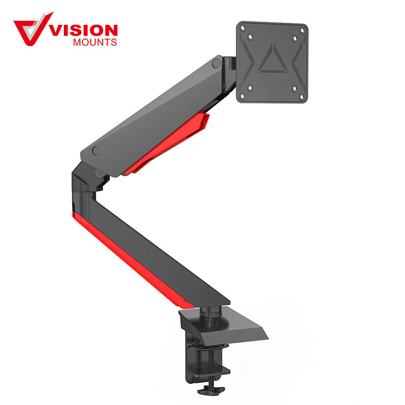 Monitor Mount Stand - Aluminum Gas Spring Arm Height Adjustable Monitor Desk Mount VESA Bracket