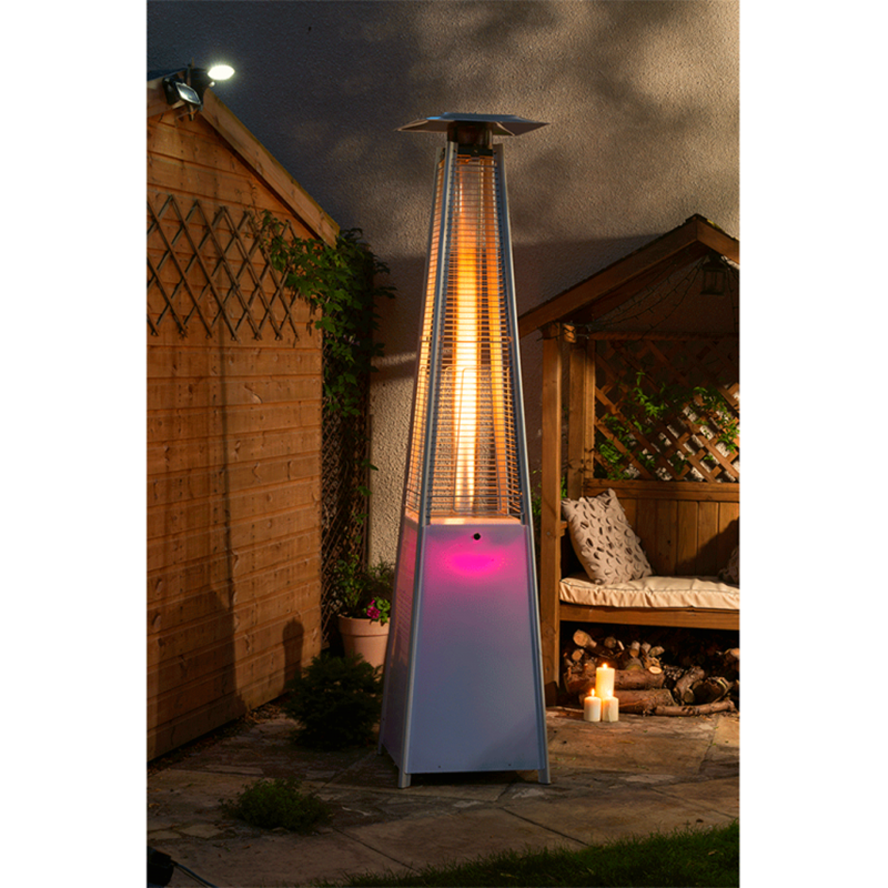 outdoor LED square glass tube flame heater