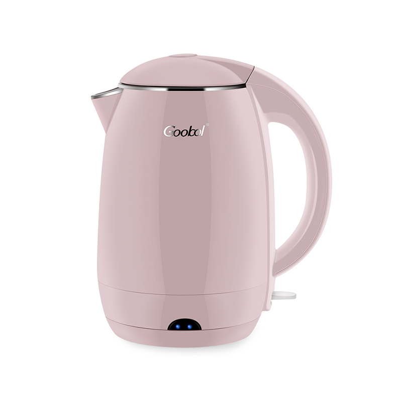 Oval Shape Pink Color Double Wall S/S 304 Electric Kettle National Design