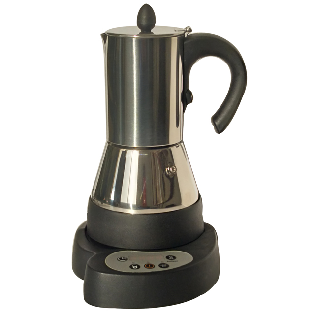 timer 4 cups stainless steel electric moka coffee maker