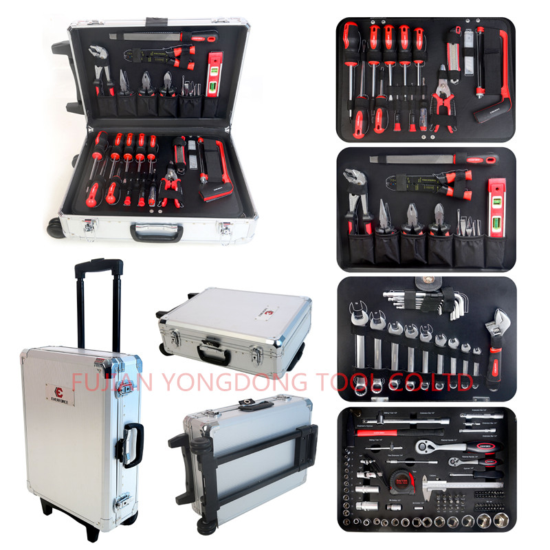 157pcs  toolbox multi-function aluminum case hardware tool set