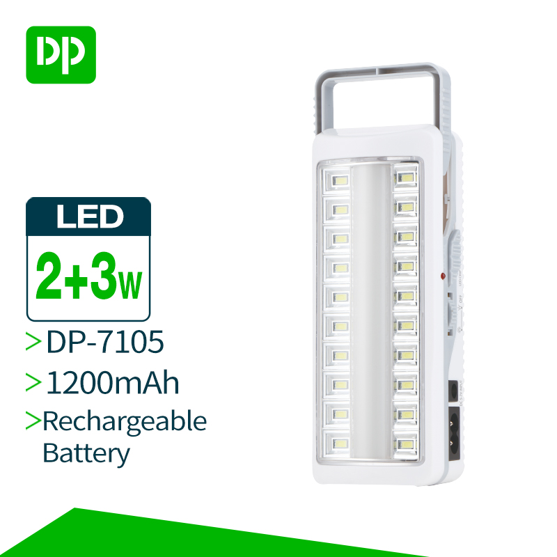 DP 2+3W  portable rechargeable hand led emergency light