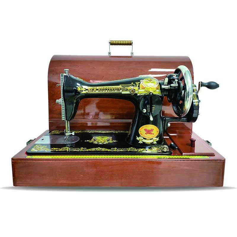 Domestic sewing machine with case