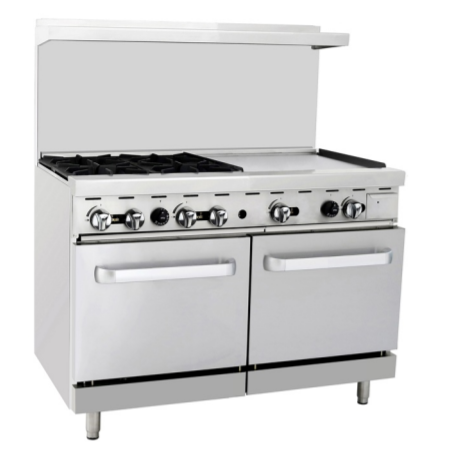 Gas Range with 4 burners and griddle of 24