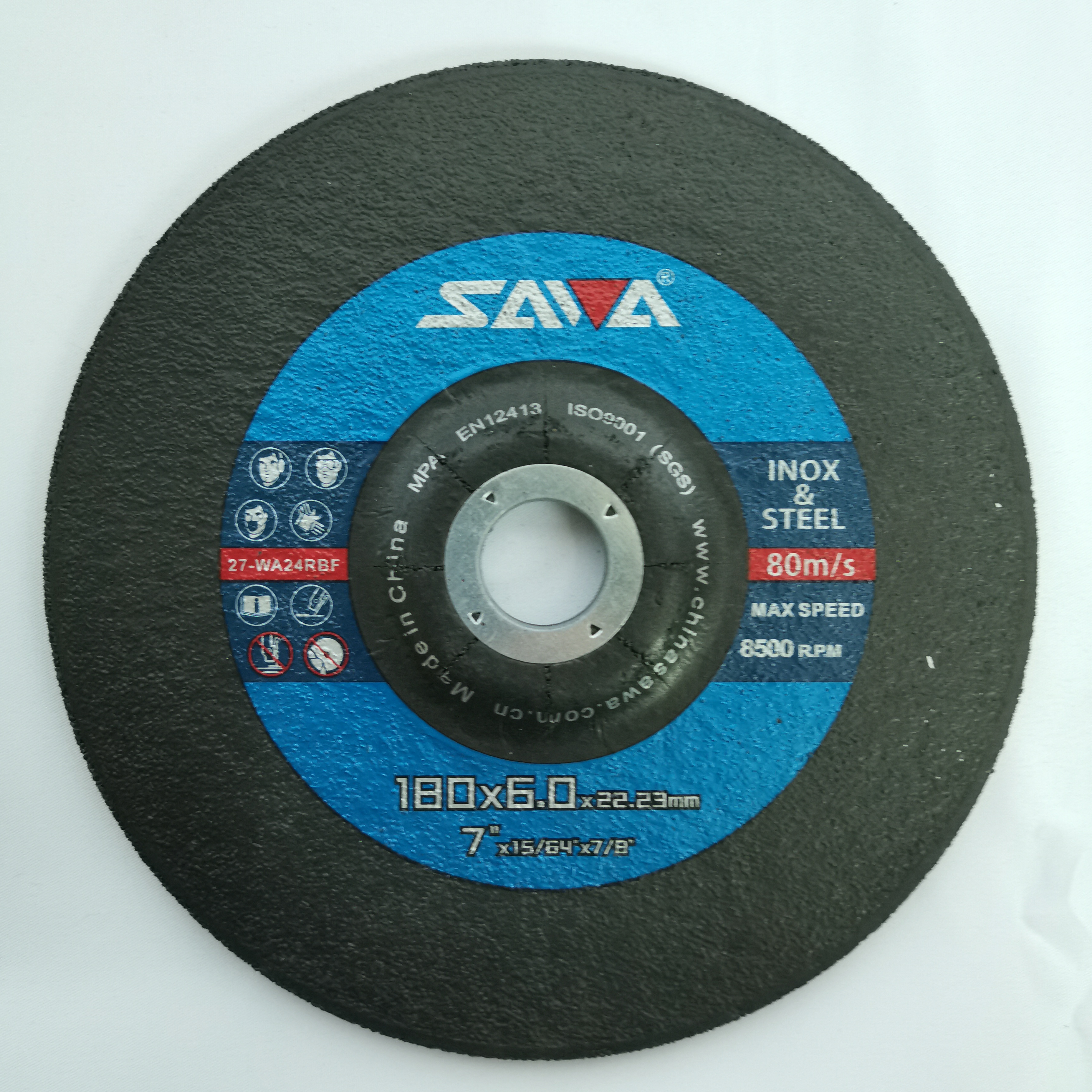 SAWA 180x6x22mm 7 inch metal grinding wheel