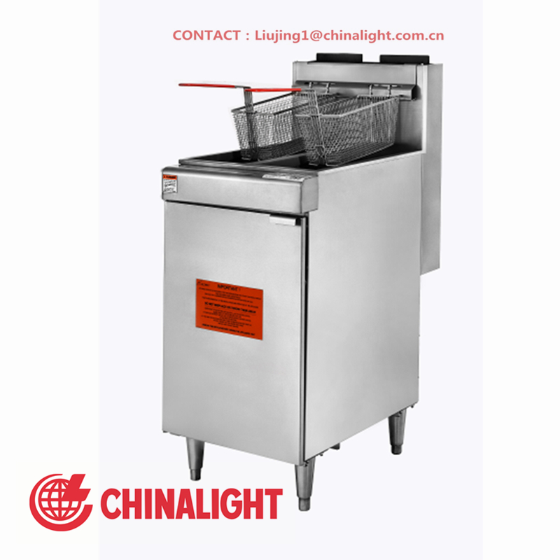 HIGH CHIMNET TWO-TANK  TWO BASKET GAS FRYER(LPG NG)