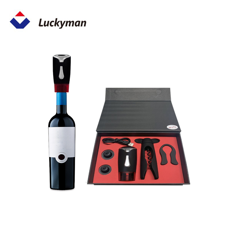 Luckyman Wholesale Electric Wine Preserve With 2pcs Vacuum Stopper Gift Set