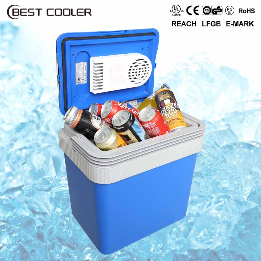 24L mini fridge car cooler with wheel 
