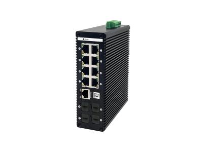 Managed 8-Port Gigabit Industrial PoE+ Switch with 4 SFP Uplink Ports