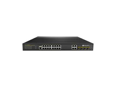 Managed 16-Port Gigabit Industrial PoE+ Switch with 4 Combo SFP/RJ45 Uplinks (Built-in AC)