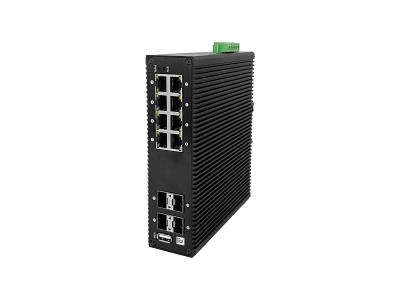Managed 8-Port Gigabit Industrial PoE Switch with 4x10G SFP+ Uplinks