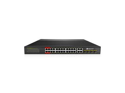 24-Port Gigabit Industrial PoE++ Switch with 4 Combo Uplinks (500W)