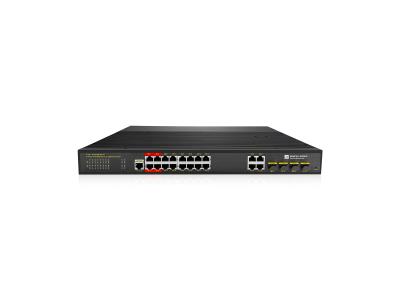 Managed 16-Port Industrial PoE++ Switch with 4 Combo Uplinks (500W)