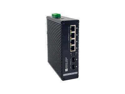 Managed 4-Port Industrial Solar PoE+ Switch with 2 SFP Uplinks