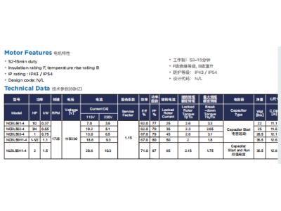 NCBL/NLBL series single phase induction motors for boat lift motors