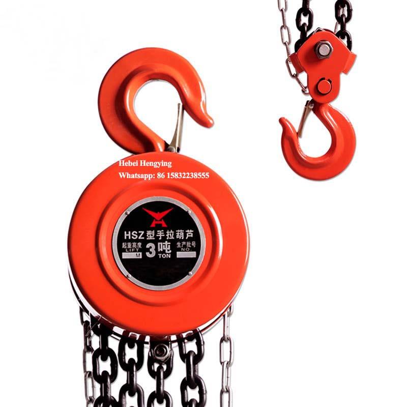 1T CE Certified High Quality Manual Lifting Chain Block Round Chain Hoist 
